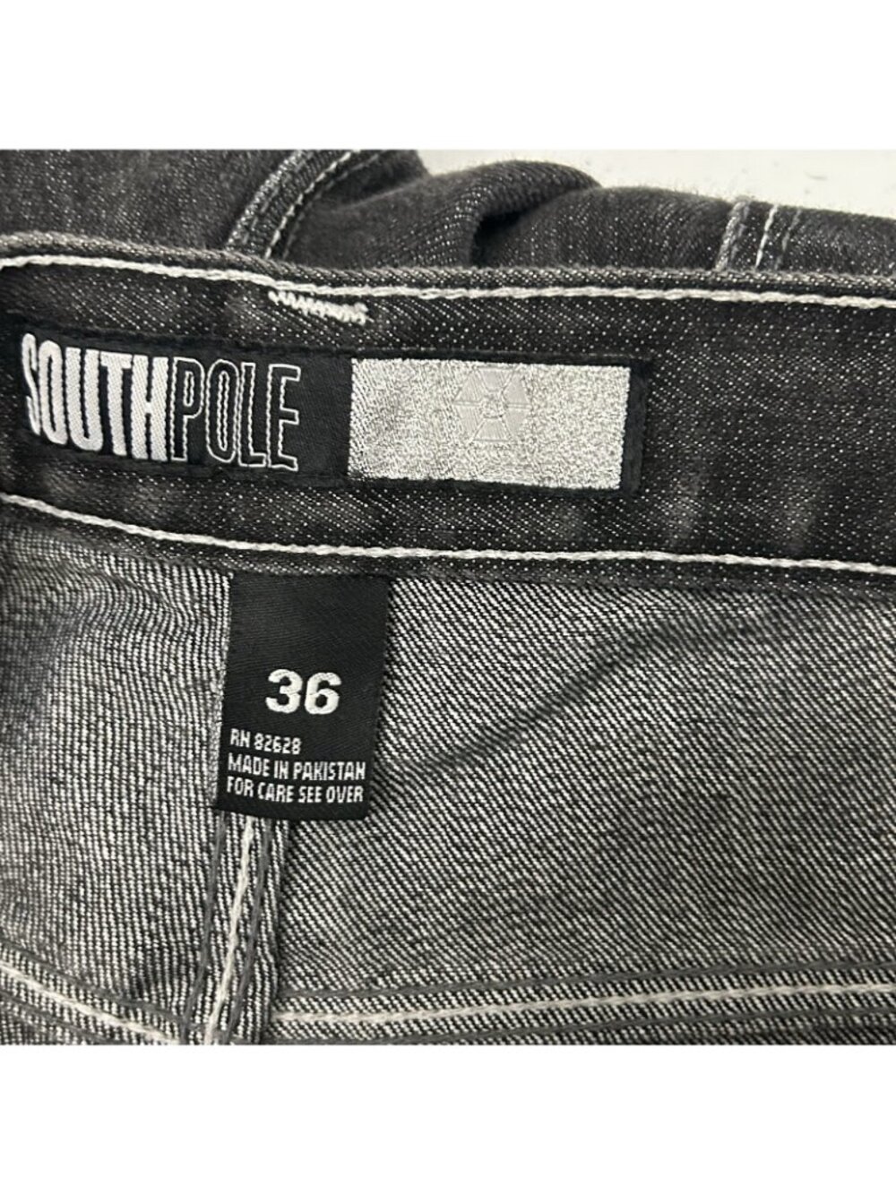 Southpole Jeans 36x32 Black Denim Baggy Wide Leg Relaxed Y2K Skater Hip Hop - Picture 3 of 16